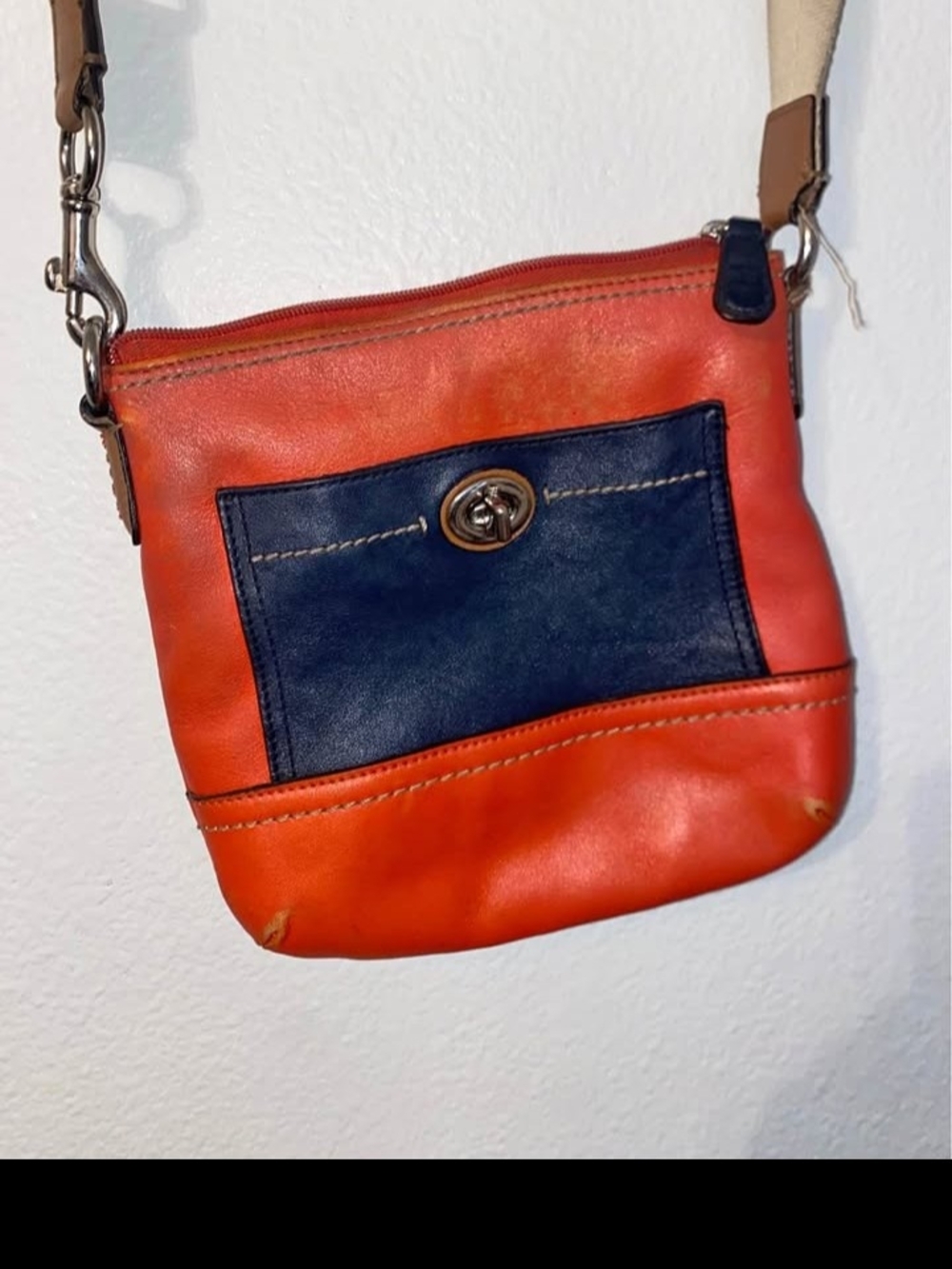 Women’s Orange and Navy Crossbody Bag